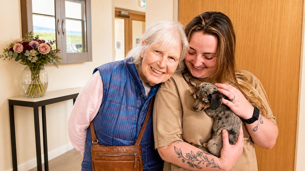 A comfortable lounge space for residents at a Meallmore care home