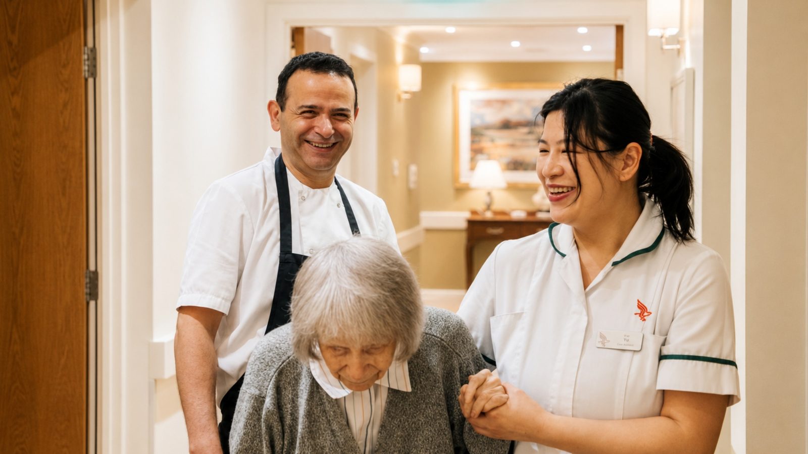A Meallmore nurse supporting a resident with clinically led care